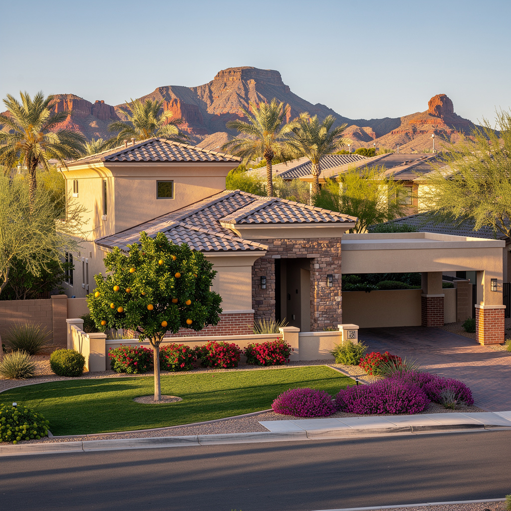 A Studio McGee-style luxury home exterior in Mesa, AZ — Salt and Slate Cleaning Company
