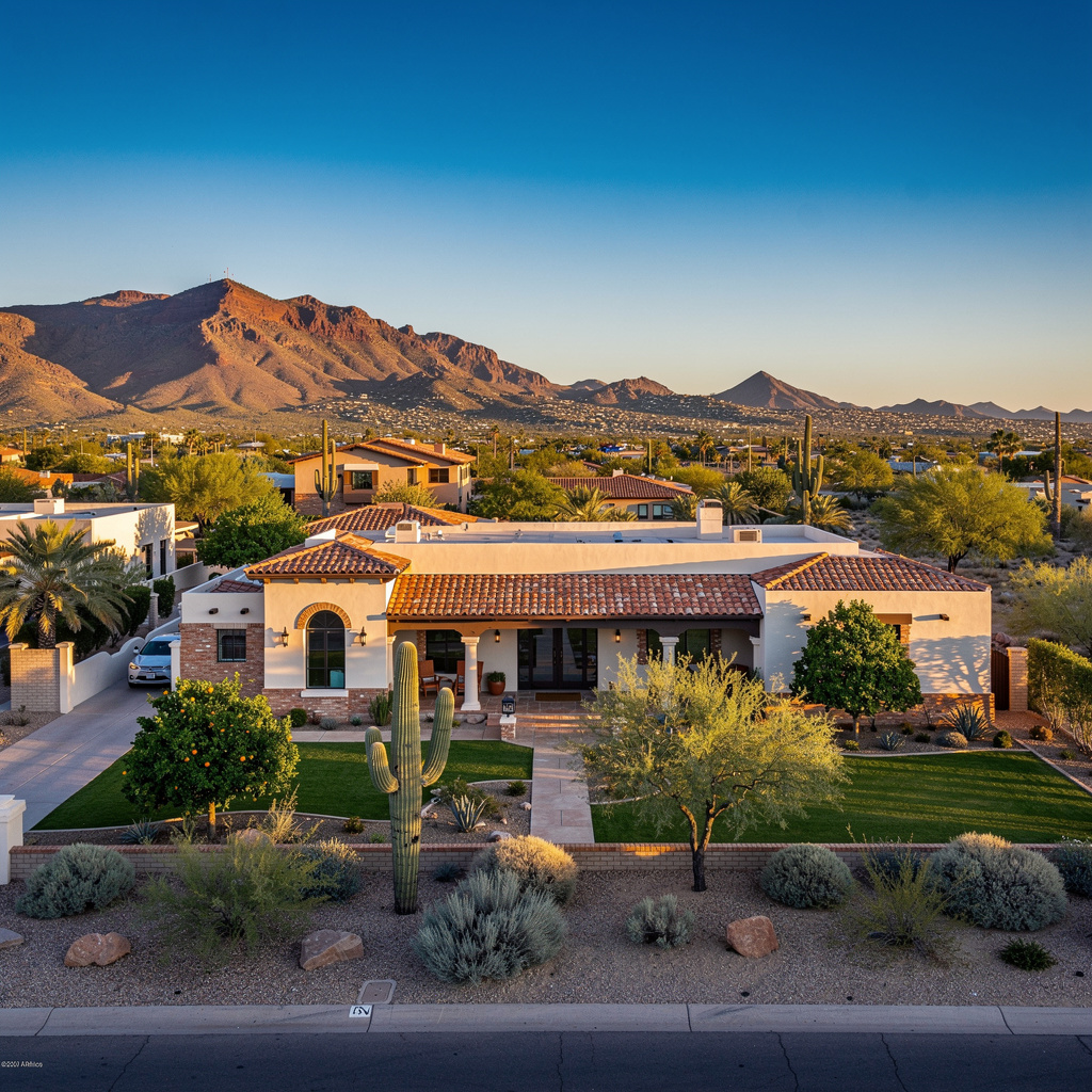 A Studio McGee-style luxury home exterior in Phoenix, AZ — Salt and Slate Cleaning Company