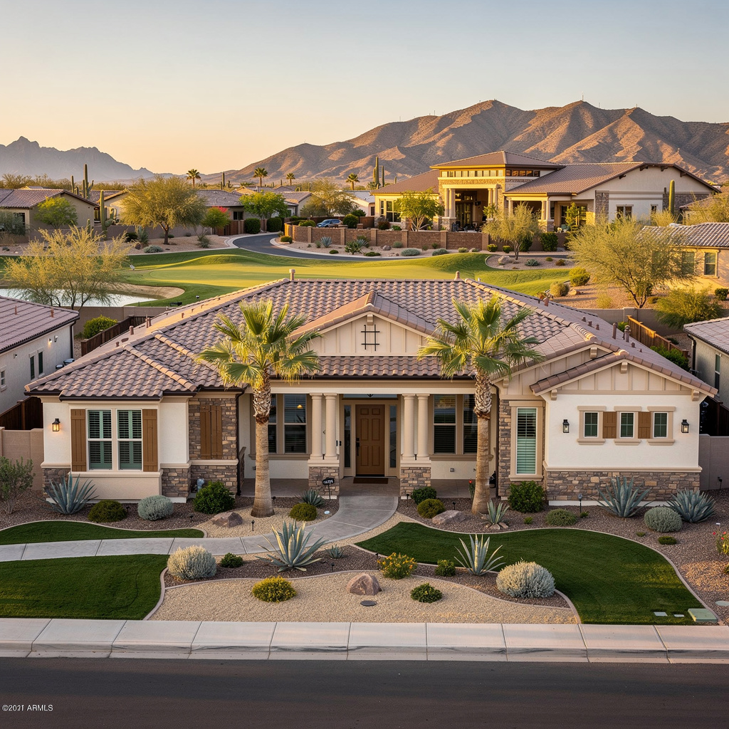 A Studio McGee-style luxury home exterior in Surprise, AZ — Salt and Slate Cleaning Company