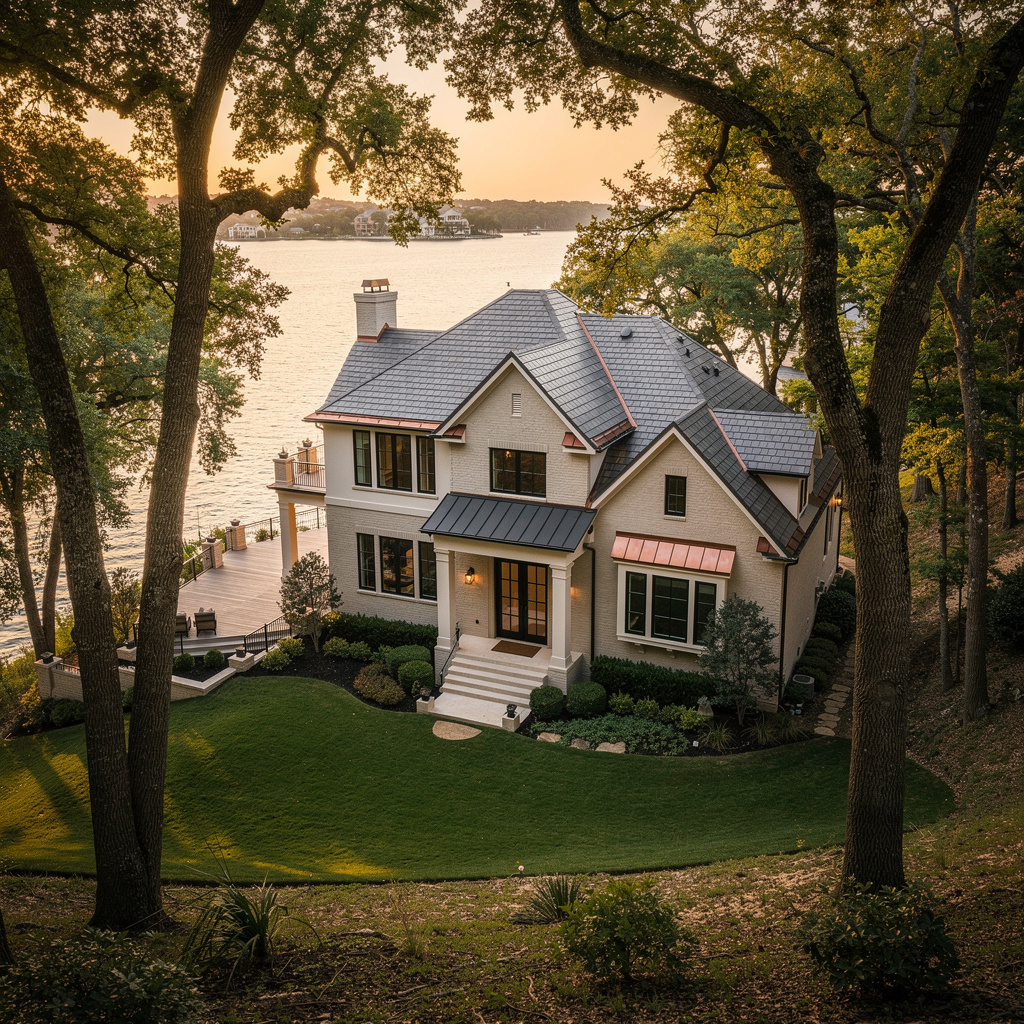 A Studio McGee-style luxury home exterior in Highland Village, TX — Salt and Slate Cleaning Company