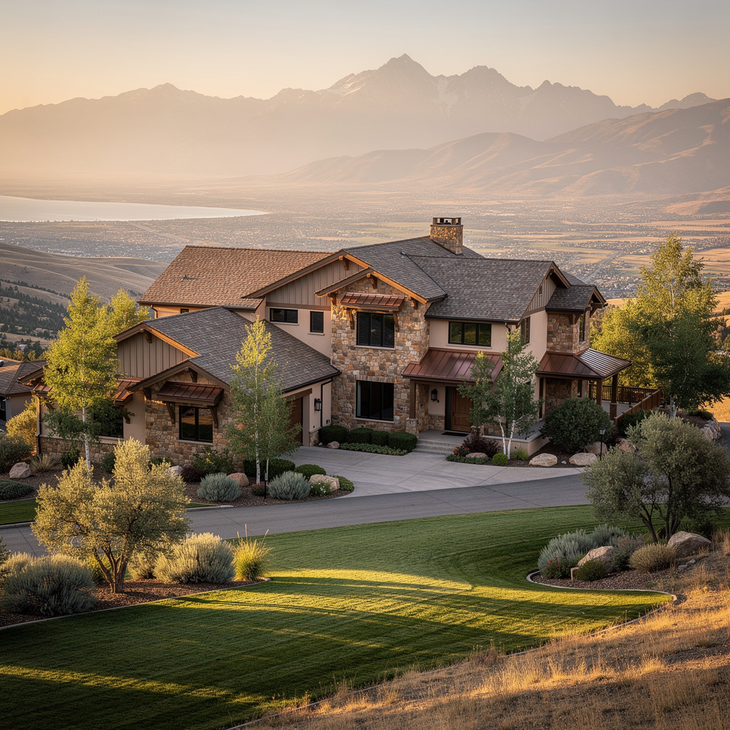 A Studio McGee-style luxury home exterior in Alpine, UT — Salt and Slate Cleaning Company