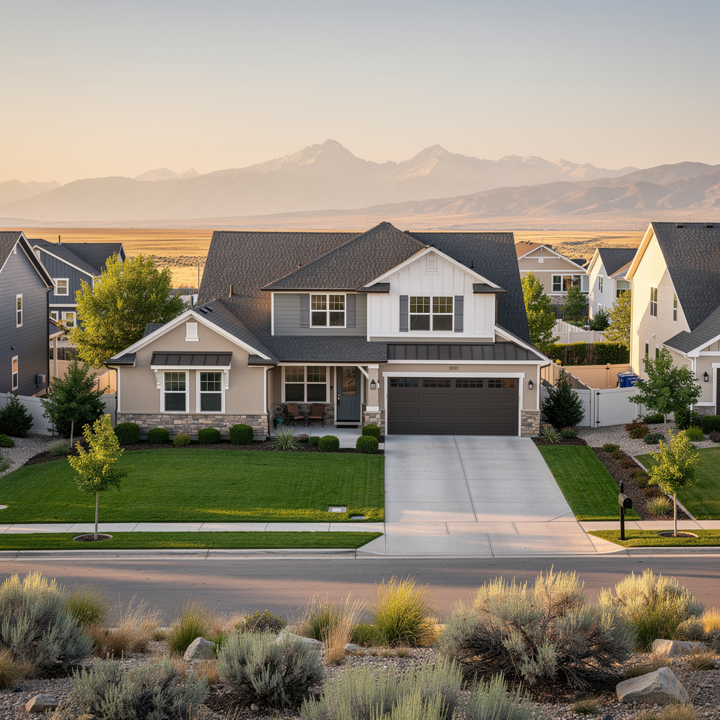 A Studio McGee-style luxury home exterior in Eagle Mountain, UT — Salt and Slate Cleaning Company