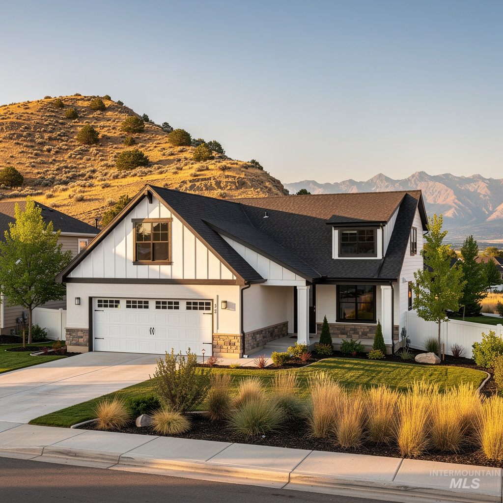 A Studio McGee-style luxury home exterior in Herriman, UT — Salt and Slate Cleaning Company