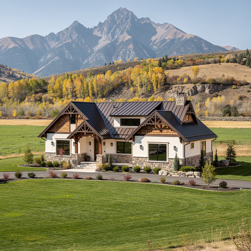 A Studio McGee-style luxury home exterior in Midway, UT — Salt and Slate Cleaning Company