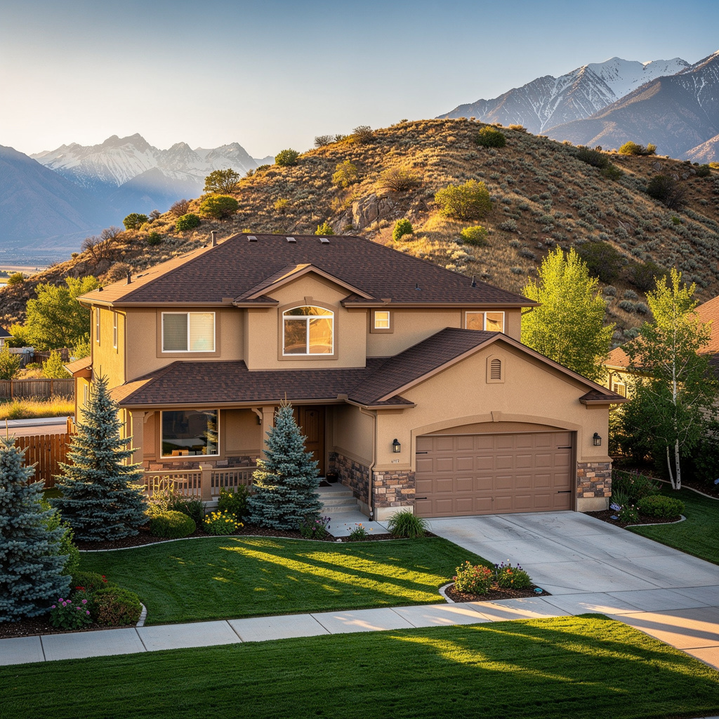 A Studio McGee-style luxury home exterior in Sandy, UT — Salt and Slate Cleaning Company