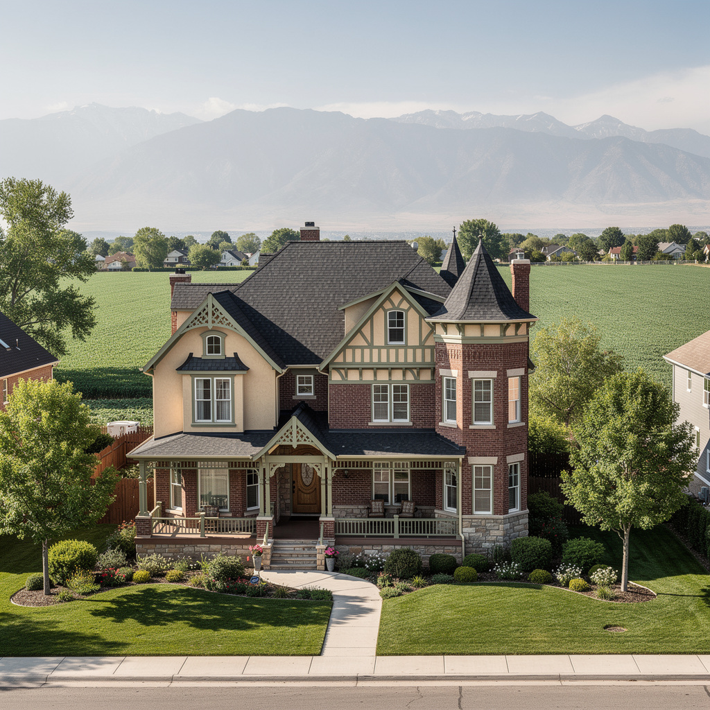 A Studio McGee-style luxury home exterior in Springville, UT — Salt and Slate Cleaning Company