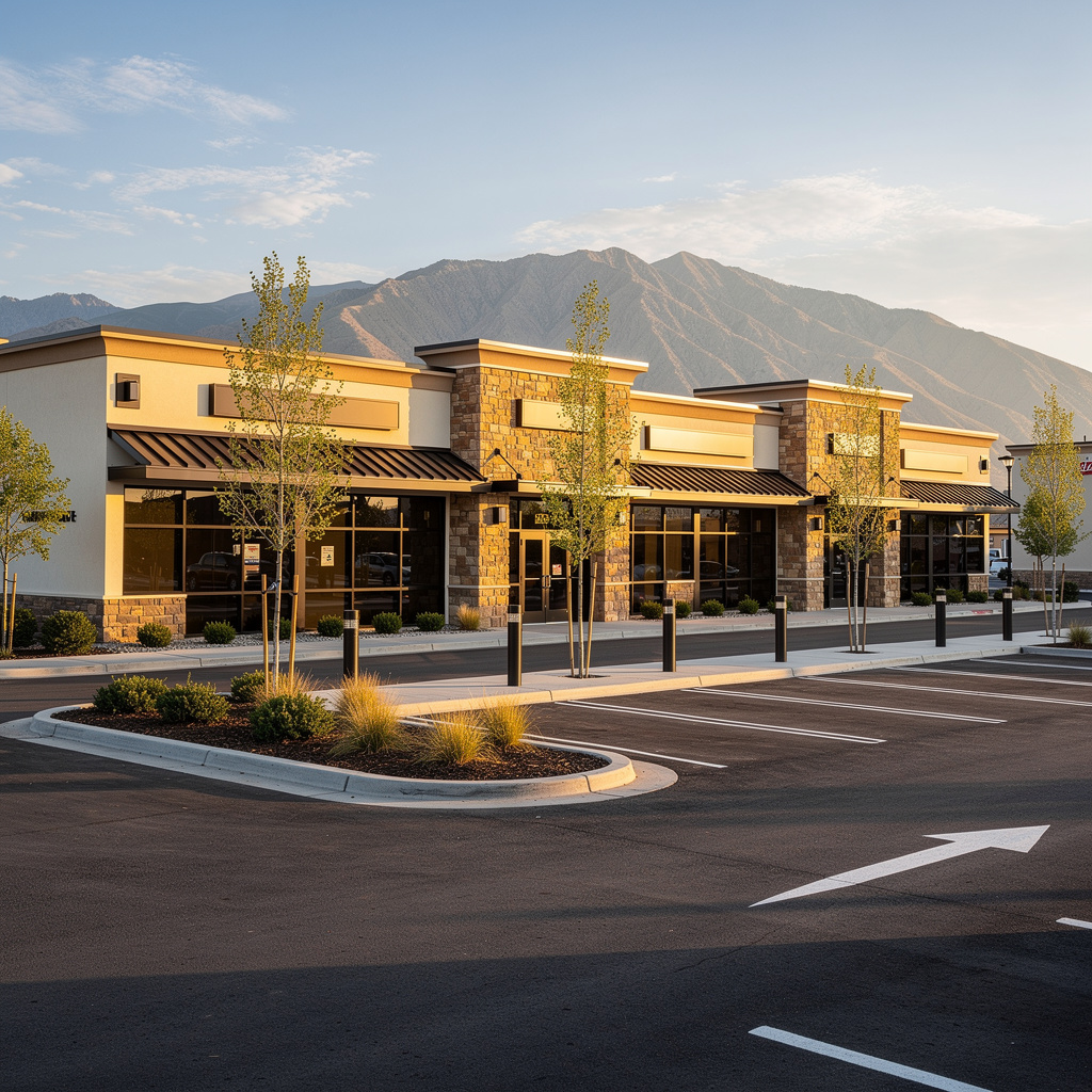 Upscale commercial building exterior in Kearns, UT — representative of the facilities Salt and Slate serves in the area