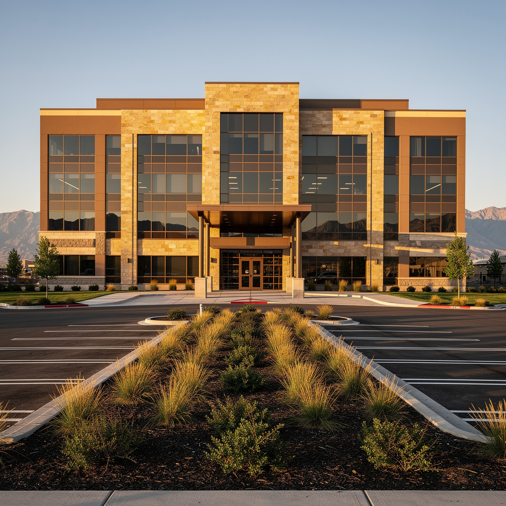 Upscale commercial building exterior in West Valley City, UT — representative of the facilities Salt and Slate serves in the area