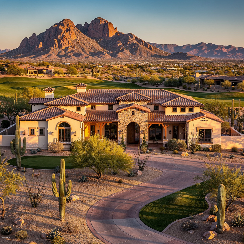A Studio McGee-style luxury home exterior in the Grayhawk neighborhood of Scottsdale, AZ — premium home cleaning by Salt and Slate