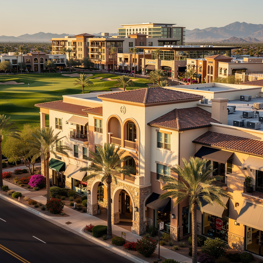 A Studio McGee-style luxury home exterior in the Kierland neighborhood of Scottsdale, AZ — premium home cleaning by Salt and Slate