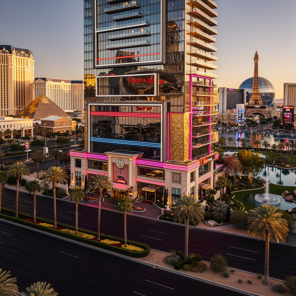 A Studio McGee-style luxury home exterior in the The Strip neighborhood of Las Vegas, NV — premium home cleaning by Salt and Slate