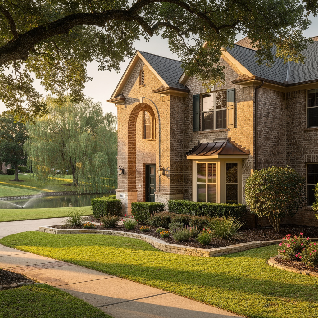 A Studio McGee-style luxury home exterior in the Bethany Lakes neighborhood of Allen, TX — premium home cleaning by Salt and Slate
