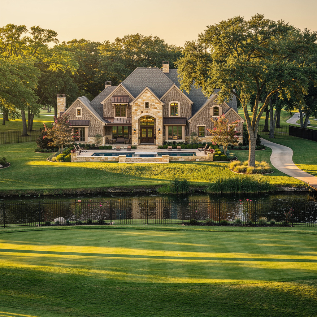 A Studio McGee-style luxury home exterior in the Twin Creeks neighborhood of Allen, TX — premium home cleaning by Salt and Slate