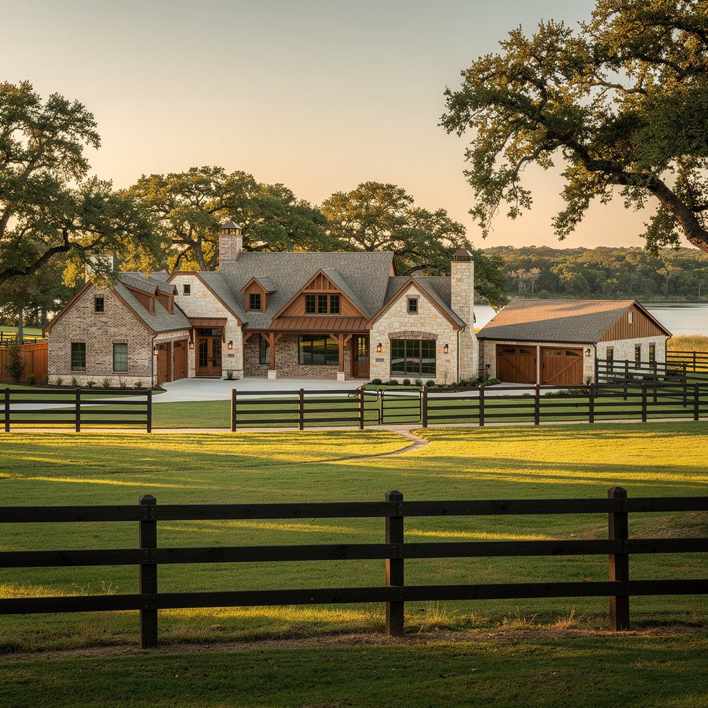 A Studio McGee-style luxury home exterior in the Saddlebrook Estates neighborhood of Bartonville, TX — premium home cleaning by Salt and Slate