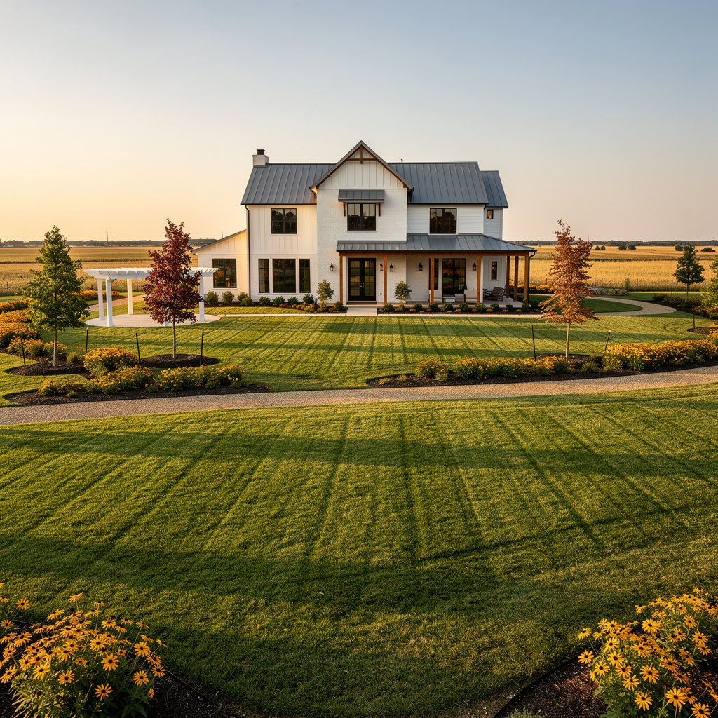 A Studio McGee-style luxury home exterior in the Light Farms neighborhood of Celina, TX — premium home cleaning by Salt and Slate