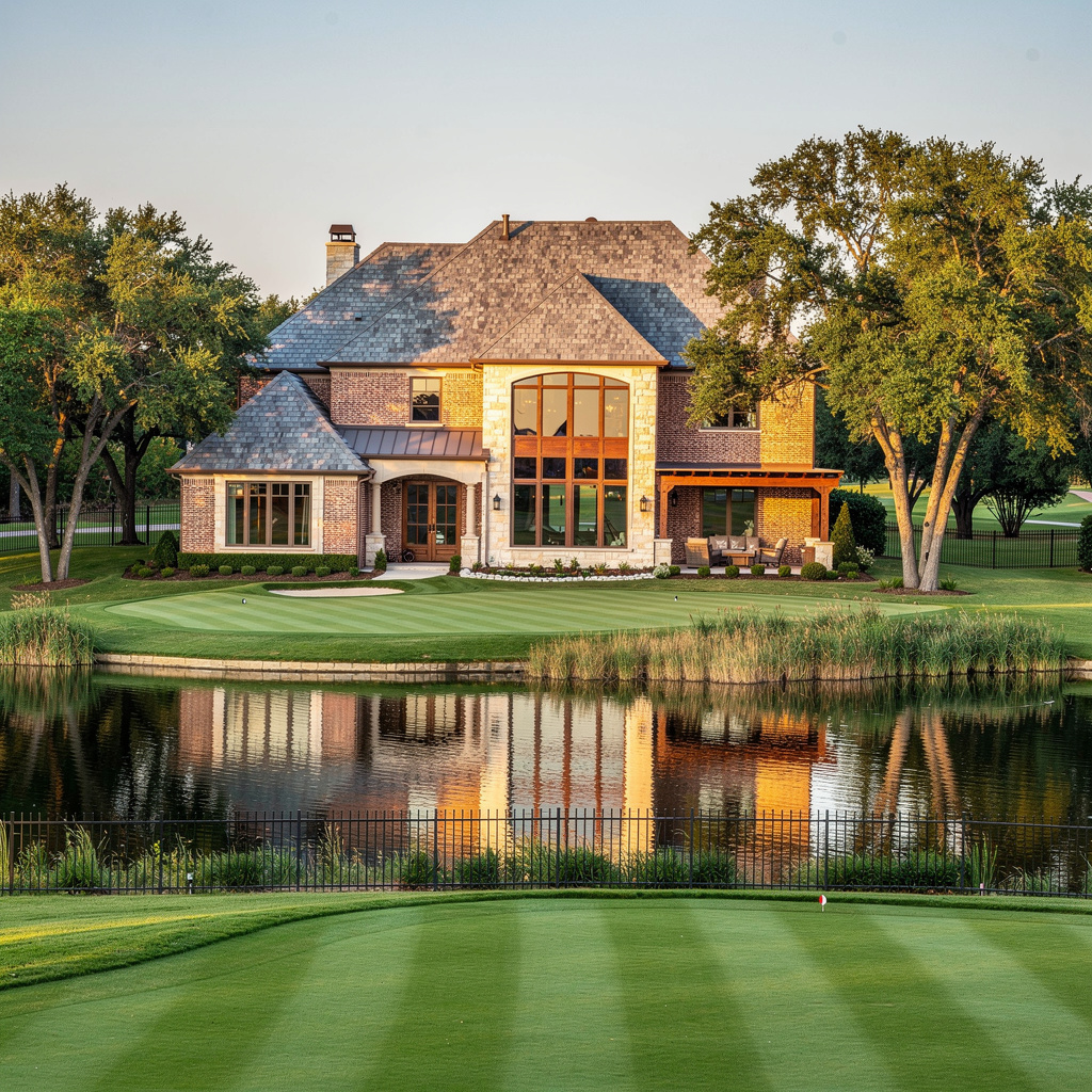 A Studio McGee-style luxury home exterior in the Riverchase neighborhood of Coppell, TX — premium home cleaning by Salt and Slate