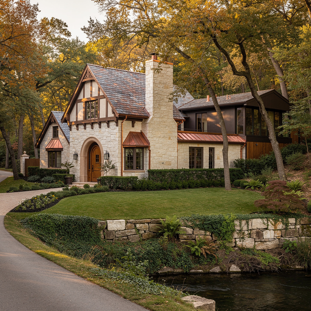 A Studio McGee-style luxury home exterior in the Bluffview neighborhood of Dallas, TX — premium home cleaning by Salt and Slate