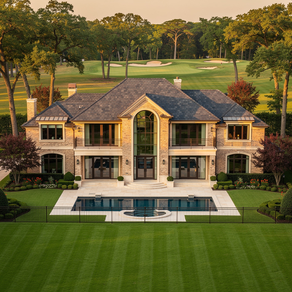 A Studio McGee-style luxury home exterior in the Far North Dallas neighborhood of Dallas, TX — premium home cleaning by Salt and Slate