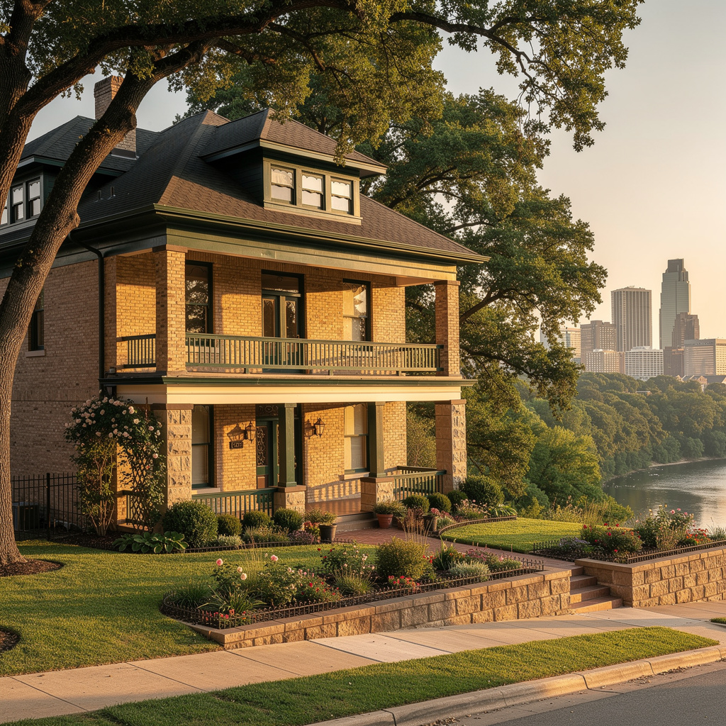 A Studio McGee-style luxury home exterior in the Mistletoe Heights neighborhood of Fort Worth, TX — premium home cleaning by Salt and Slate