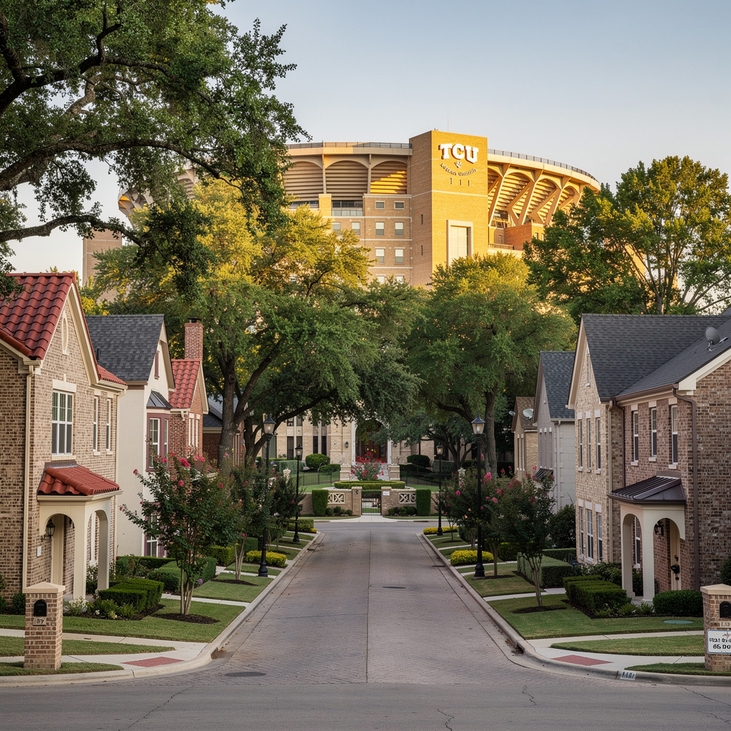 A Studio McGee-style luxury home exterior in the Texas Christian University neighborhood of Fort Worth, TX — premium home cleaning by Salt and Slate