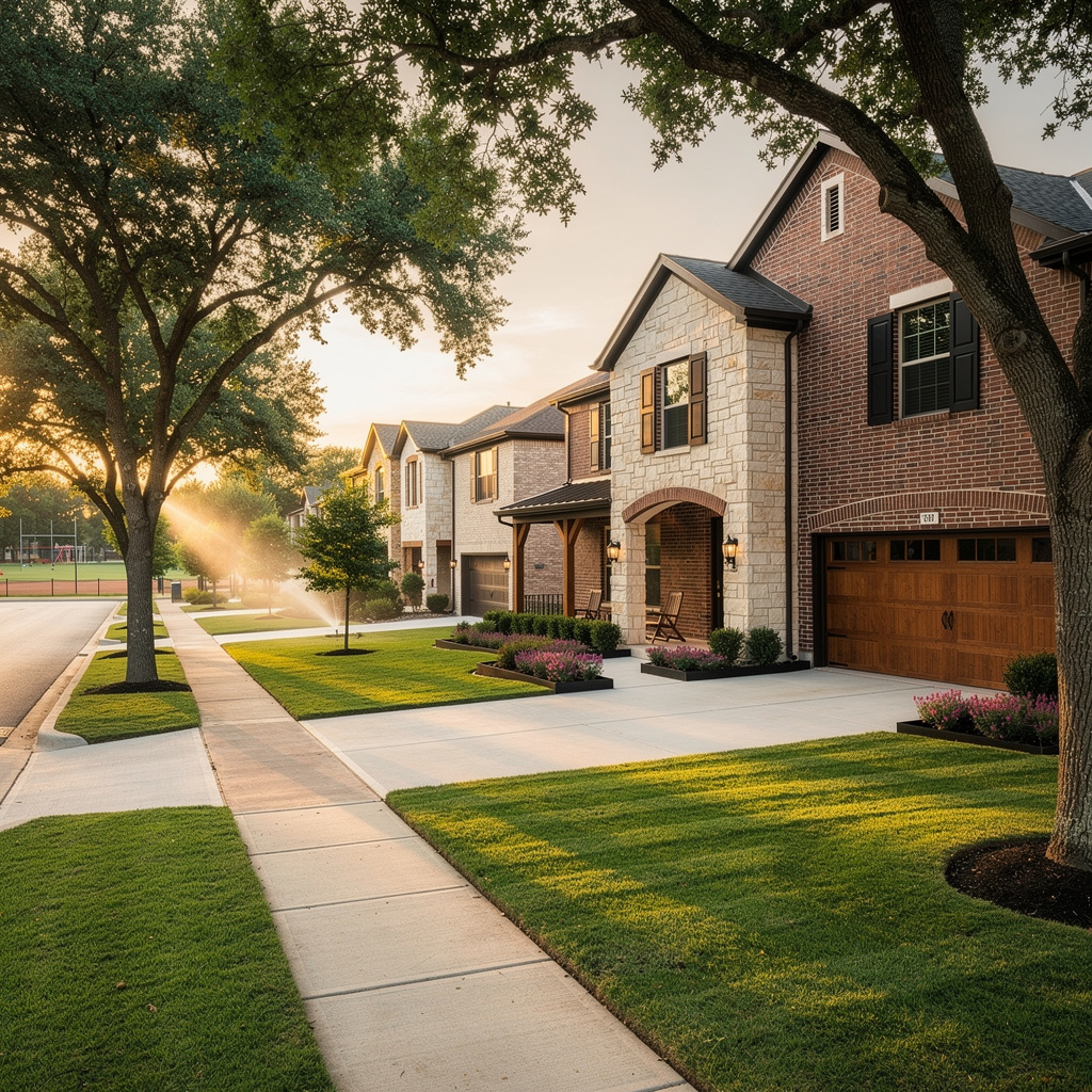A Studio McGee-style luxury home exterior in the Panther Creek neighborhood of Frisco, TX — premium home cleaning by Salt and Slate