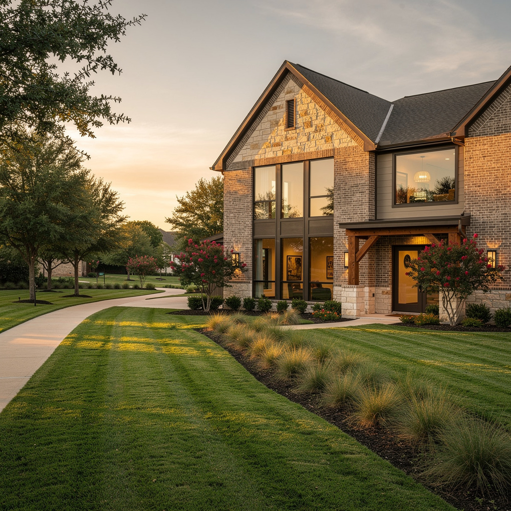A Studio McGee-style luxury home exterior in the Phillips Creek Ranch neighborhood of Frisco, TX — premium home cleaning by Salt and Slate