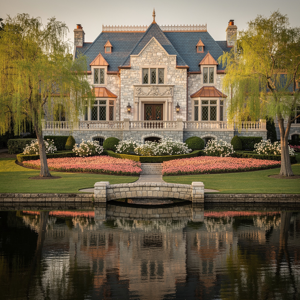 A Studio McGee-style luxury home exterior in the Lakeside Drive neighborhood of Highland Park, TX — premium home cleaning by Salt and Slate