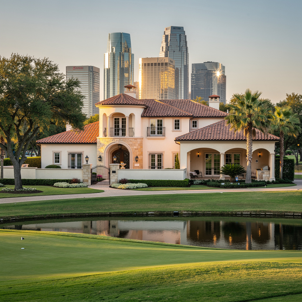 A Studio McGee-style luxury home exterior in the Las Colinas neighborhood of Irving, TX — premium home cleaning by Salt and Slate