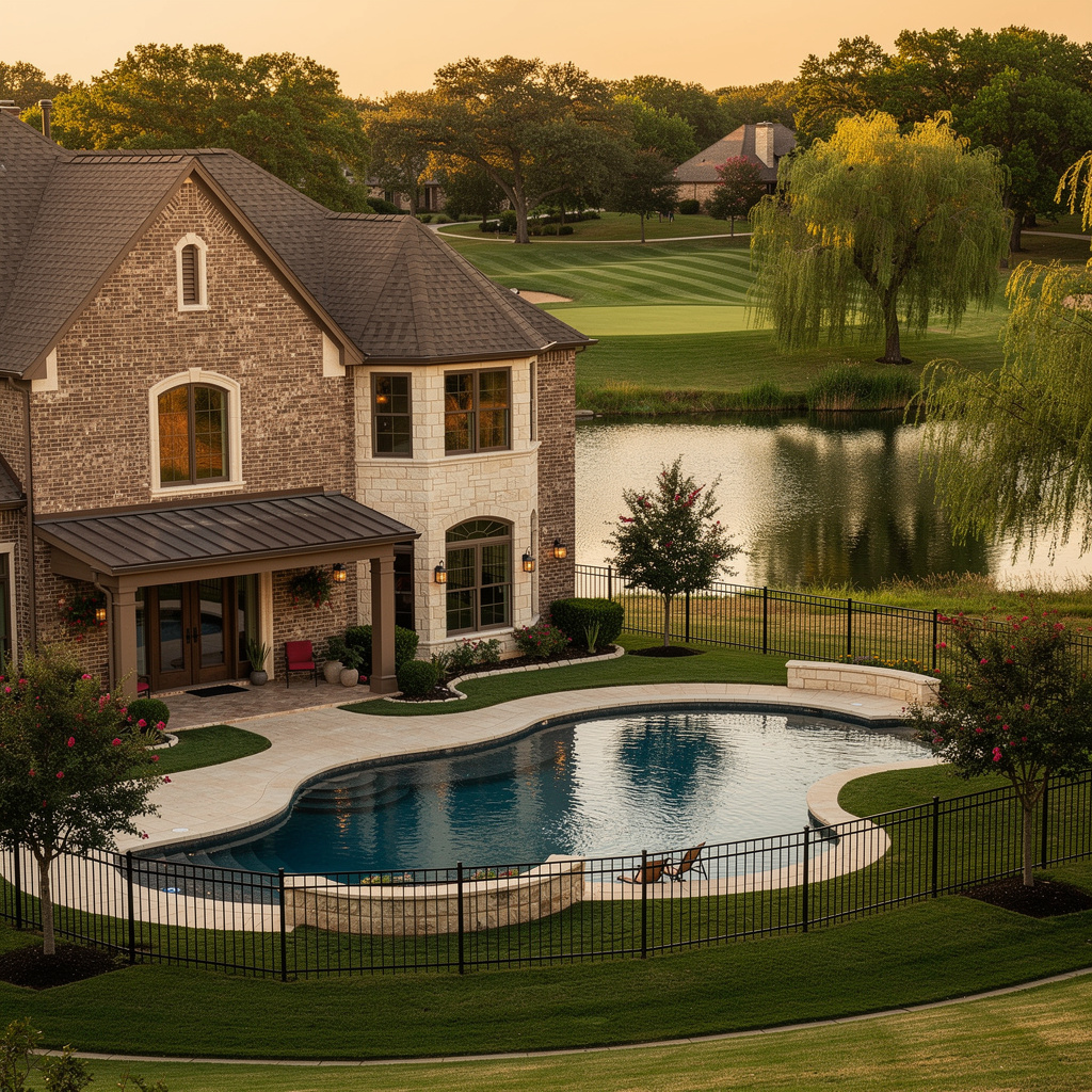 A Studio McGee-style luxury home exterior in the Hidden Lakes neighborhood of Keller, TX — premium home cleaning by Salt and Slate