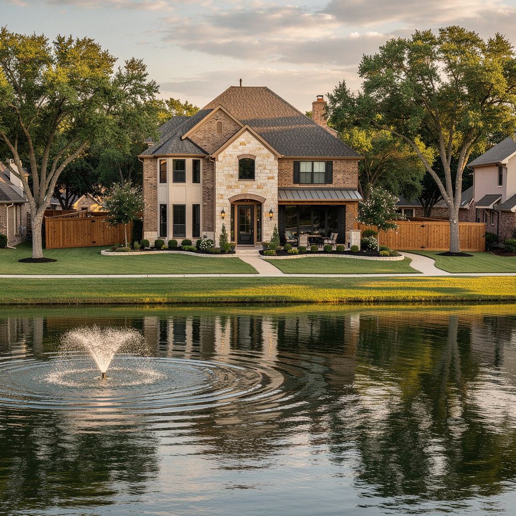 A Studio McGee-style luxury home exterior in the Lakes of La Cima neighborhood of Prosper, TX — premium home cleaning by Salt and Slate