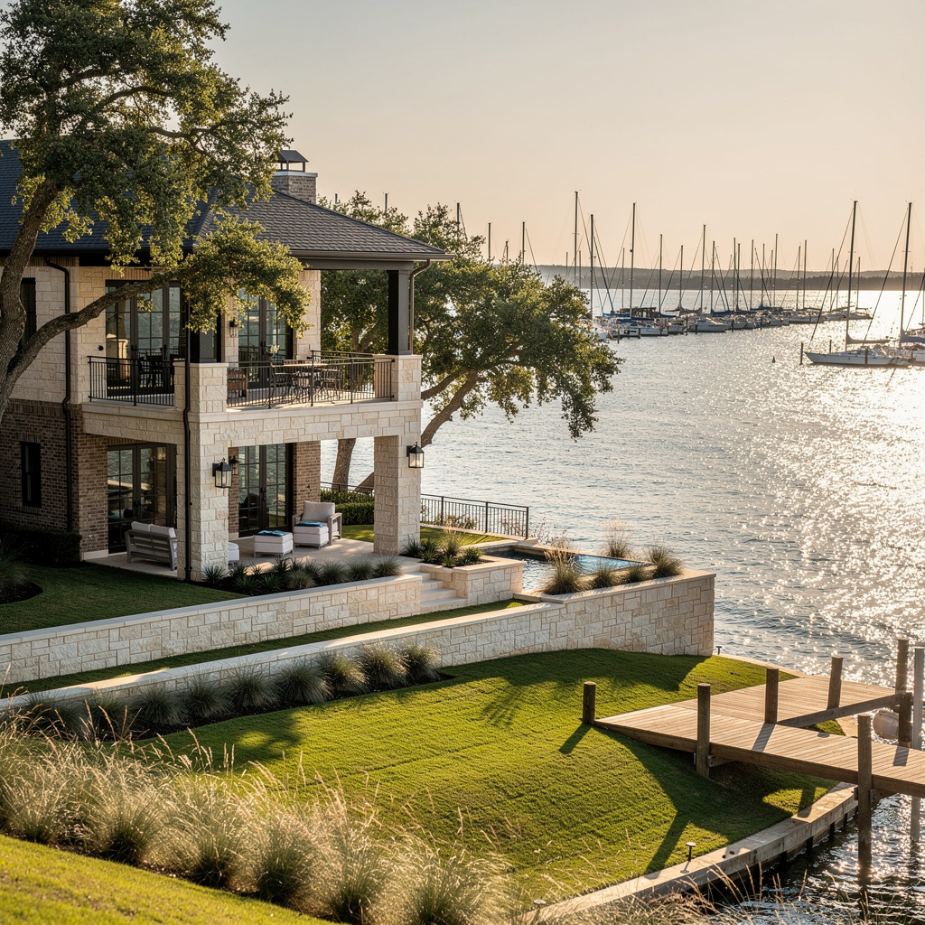 A Studio McGee-style luxury home exterior in the Chandlers Landing neighborhood of Rockwall, TX — premium home cleaning by Salt and Slate