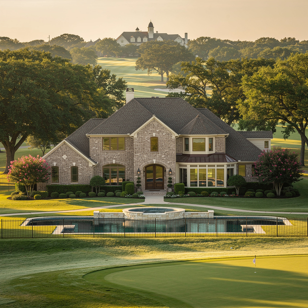 A Studio McGee-style luxury home exterior in the Trophy Club Country Club neighborhood of Trophy Club, TX — premium home cleaning by Salt and Slate
