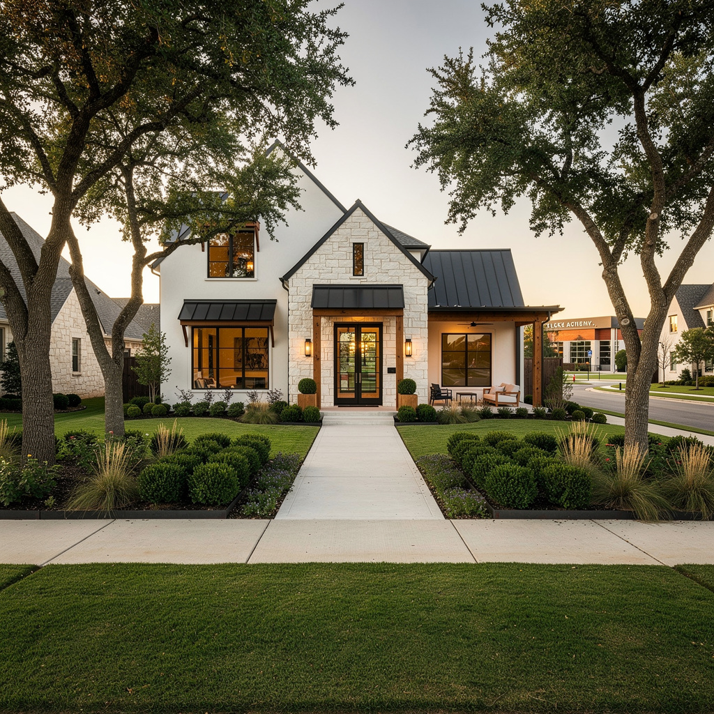 A Studio McGee-style luxury home exterior in the Granada neighborhood of Westlake, TX — premium home cleaning by Salt and Slate