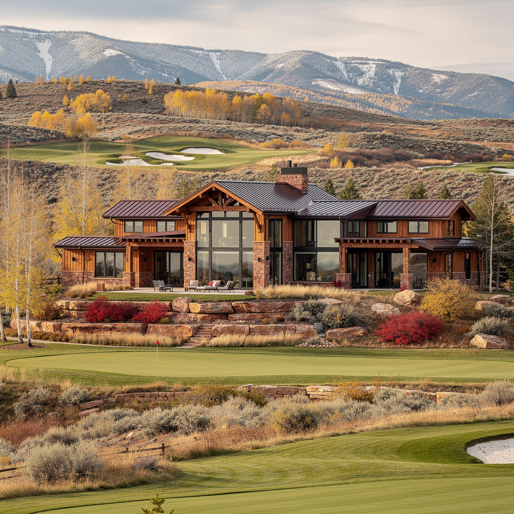 A Studio McGee-style luxury home exterior in the Red Ledges neighborhood of Heber City, UT — premium home cleaning by Salt and Slate