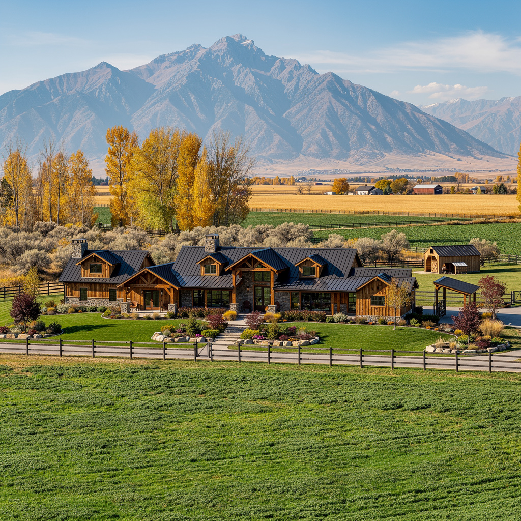 A Studio McGee-style luxury home exterior in the Timpanogos Ranch Estates neighborhood of Heber City, UT — premium home cleaning by Salt and Slate