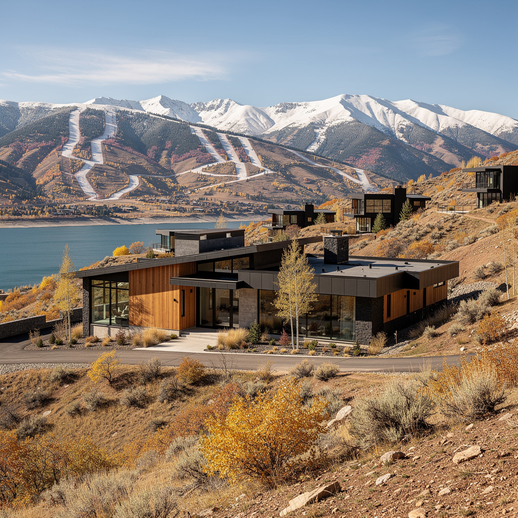 A Studio McGee-style luxury home exterior in the Lakeview Estates neighborhood of Hideout, UT — premium home cleaning by Salt and Slate