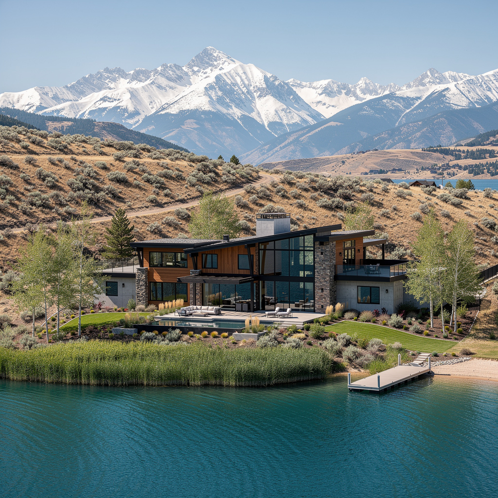 A Studio McGee-style luxury home exterior in the Shoreline neighborhood of Hideout, UT — premium home cleaning by Salt and Slate