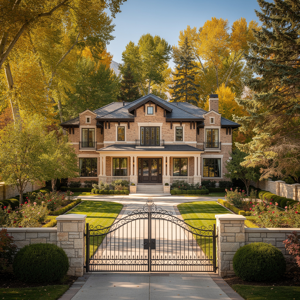 A Studio McGee-style luxury home exterior in the Cottonwood Lane neighborhood of Holladay, UT — premium home cleaning by Salt and Slate