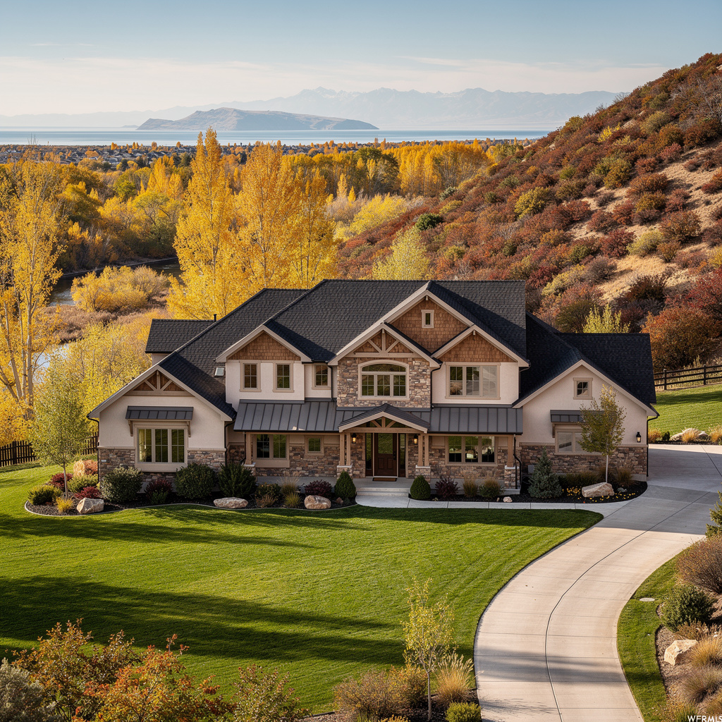 A Studio McGee-style luxury home exterior in the Kays Creek Estates neighborhood of Kaysville, UT — premium home cleaning by Salt and Slate