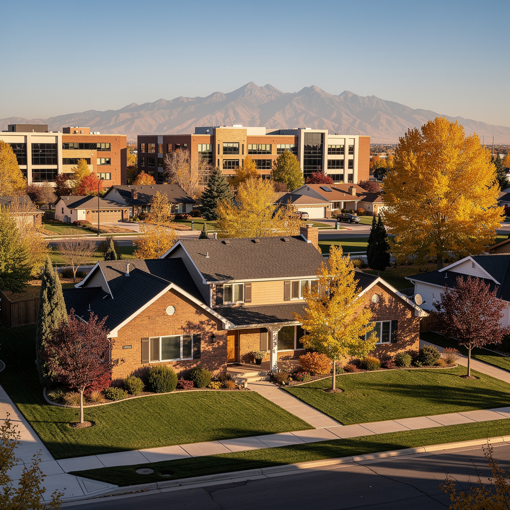 A Studio McGee-style luxury home exterior in the Utah Valley University neighborhood of Orem, UT — premium home cleaning by Salt and Slate