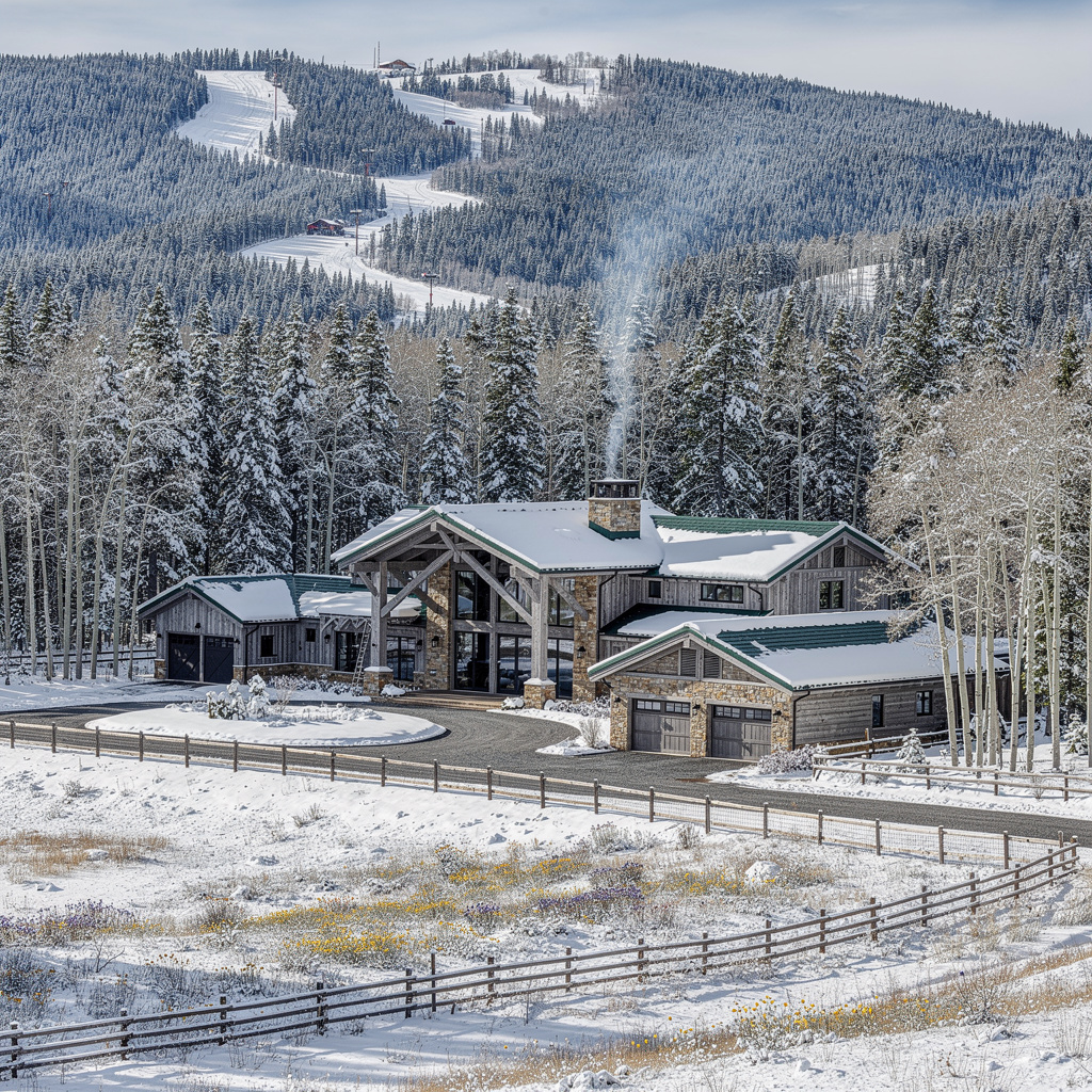 A Studio McGee-style luxury home exterior in the The Colony neighborhood of Park City, UT — premium home cleaning by Salt and Slate