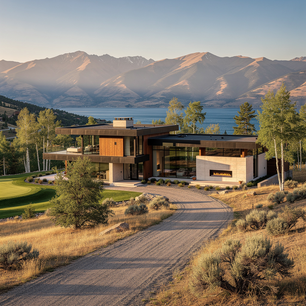 A Studio McGee-style luxury home exterior in the Tuhaye neighborhood of Park City, UT — premium home cleaning by Salt and Slate