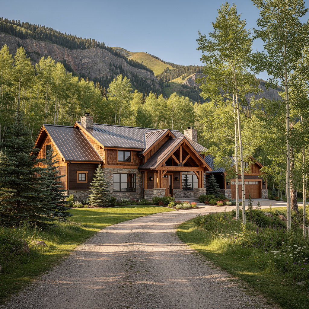 A Studio McGee-style luxury home exterior in the White Pine neighborhood of Park City, UT — premium home cleaning by Salt and Slate