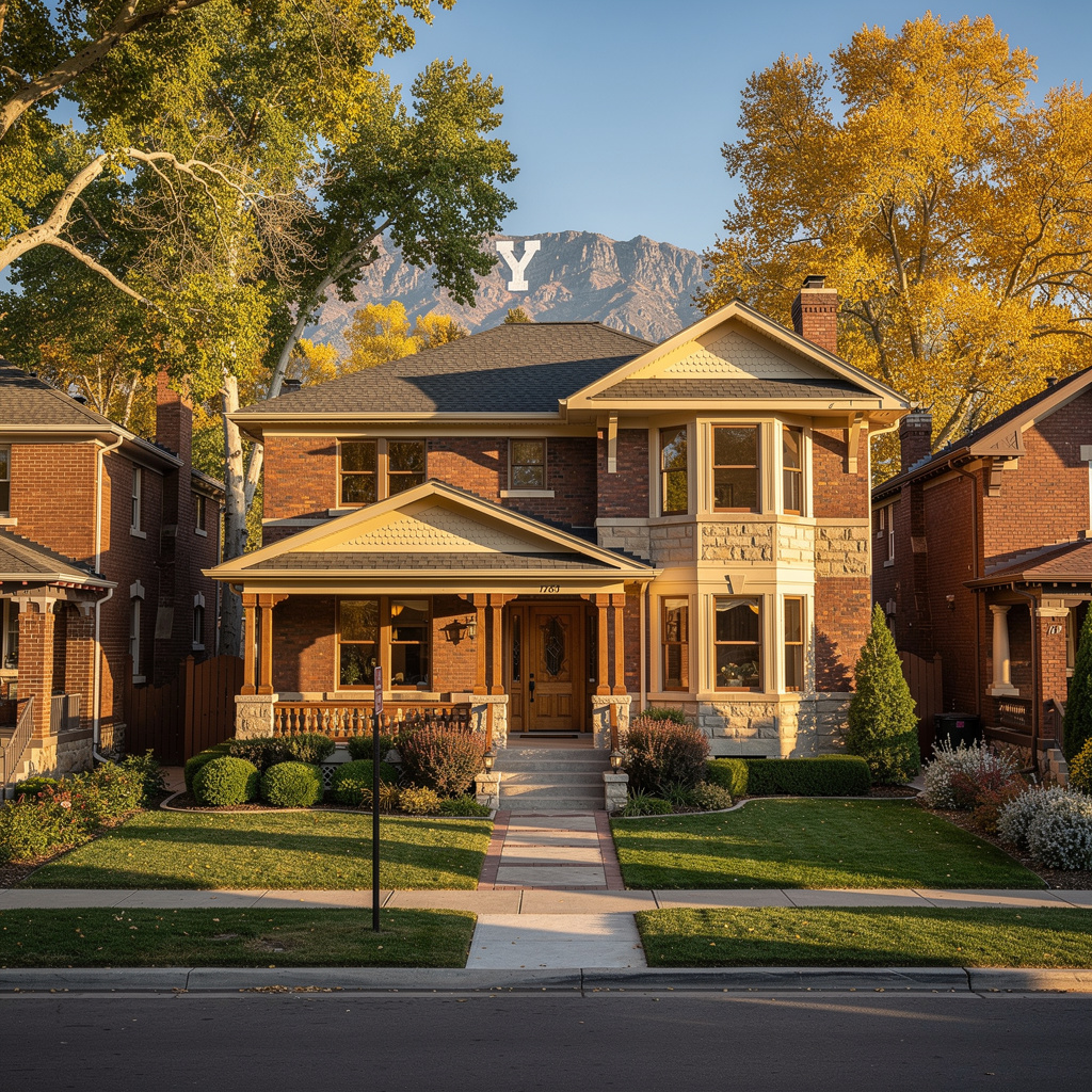 A Studio McGee-style luxury home exterior in the Brigham Young University neighborhood of Provo, UT — premium home cleaning by Salt and Slate