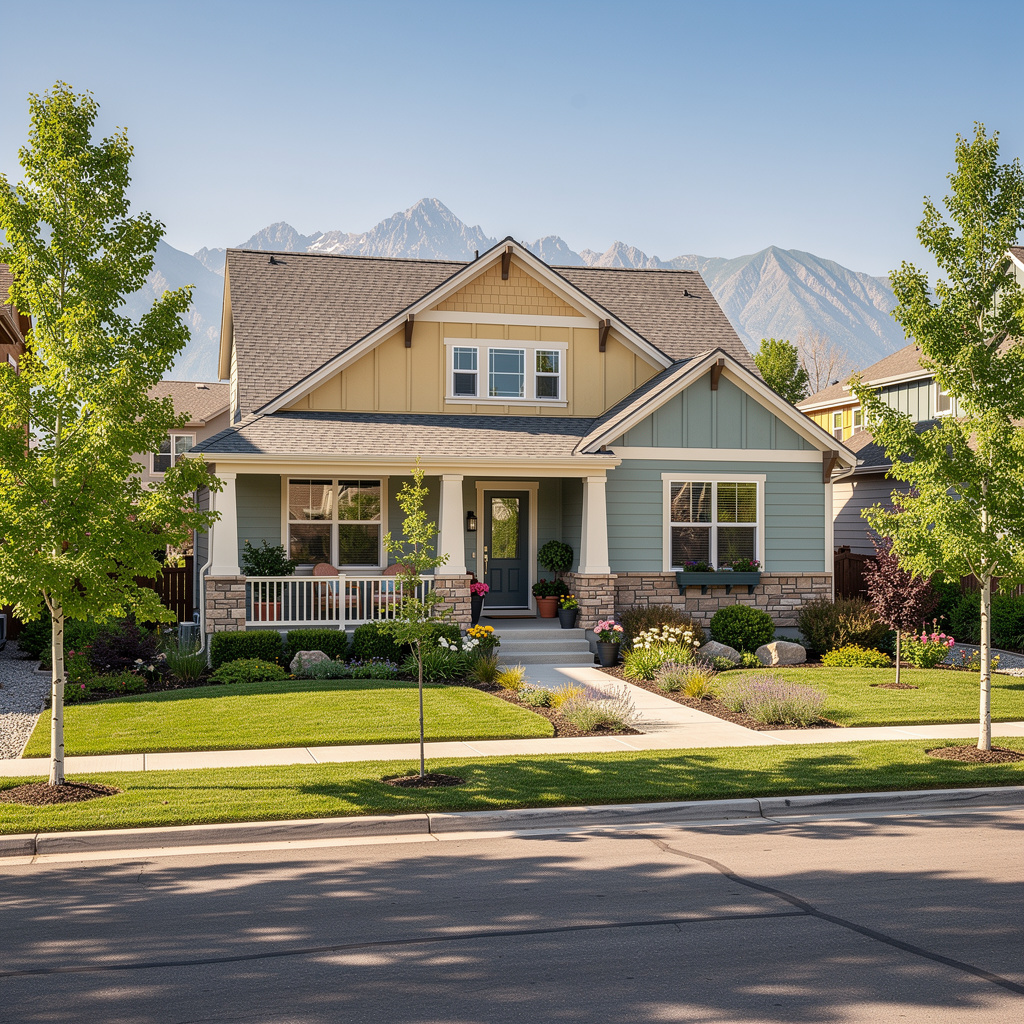 A Studio McGee-style luxury home exterior in the Daybreak neighborhood of South Jordan, UT — premium home cleaning by Salt and Slate